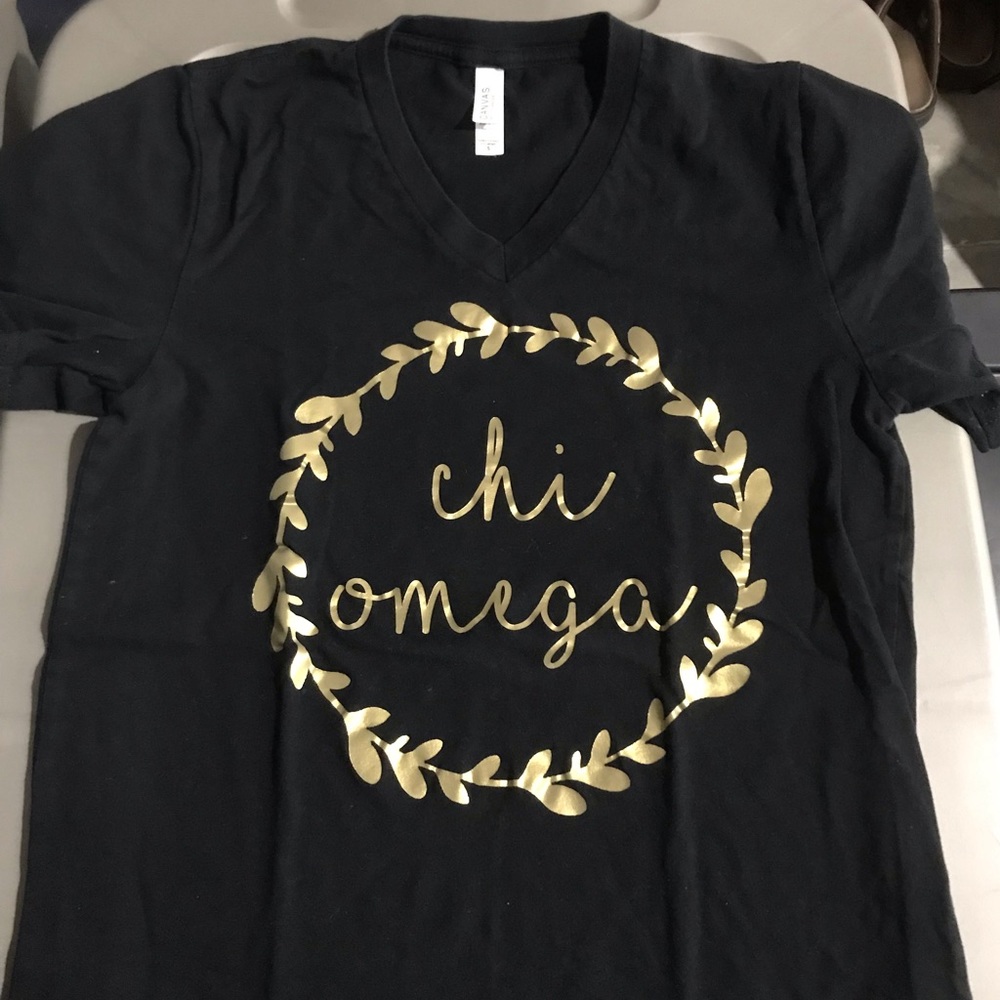 Chi Omega black v-neck